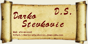 Darko Stevković vizit kartica